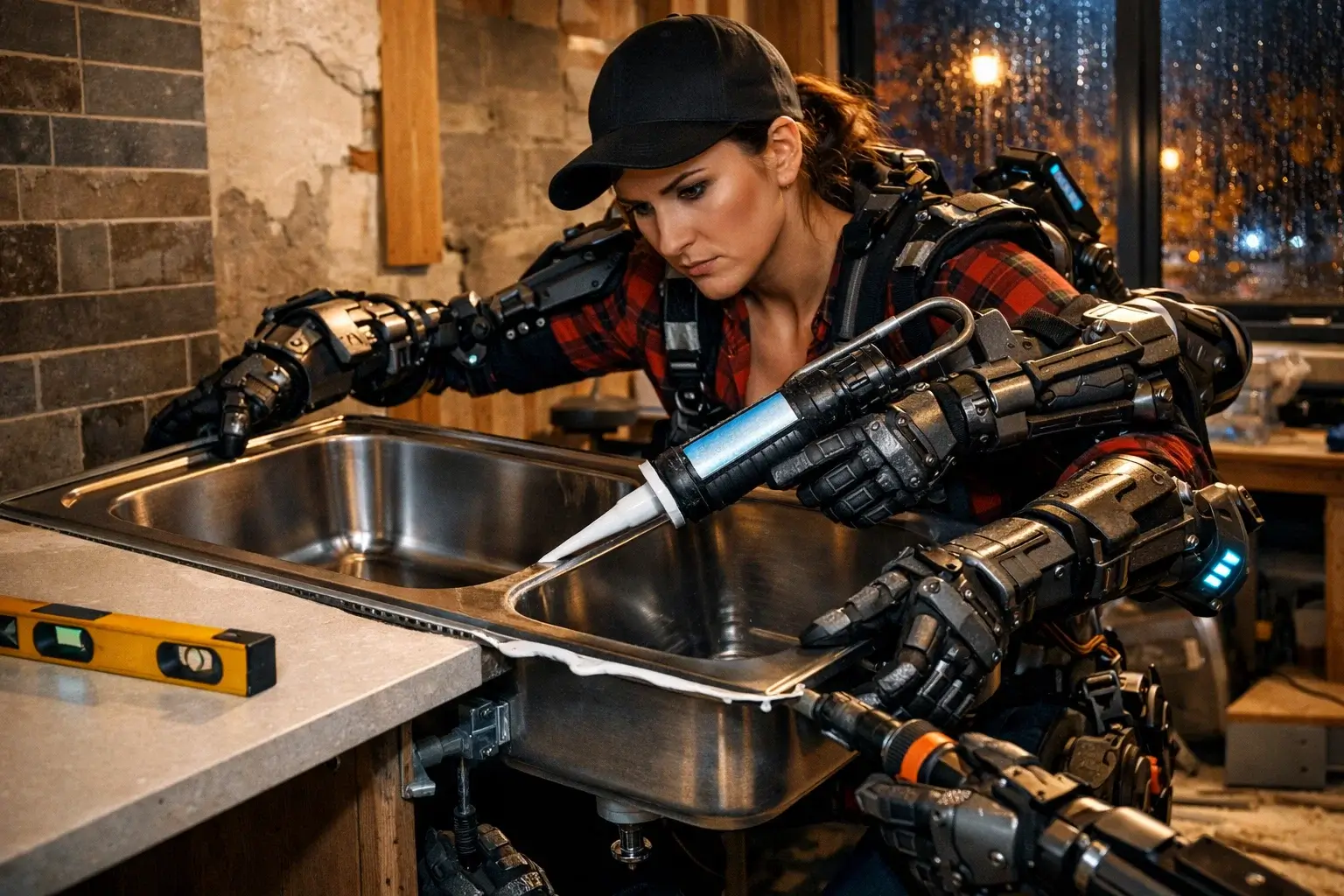 ustanovka moyki ekzokelet germetik kukhnya